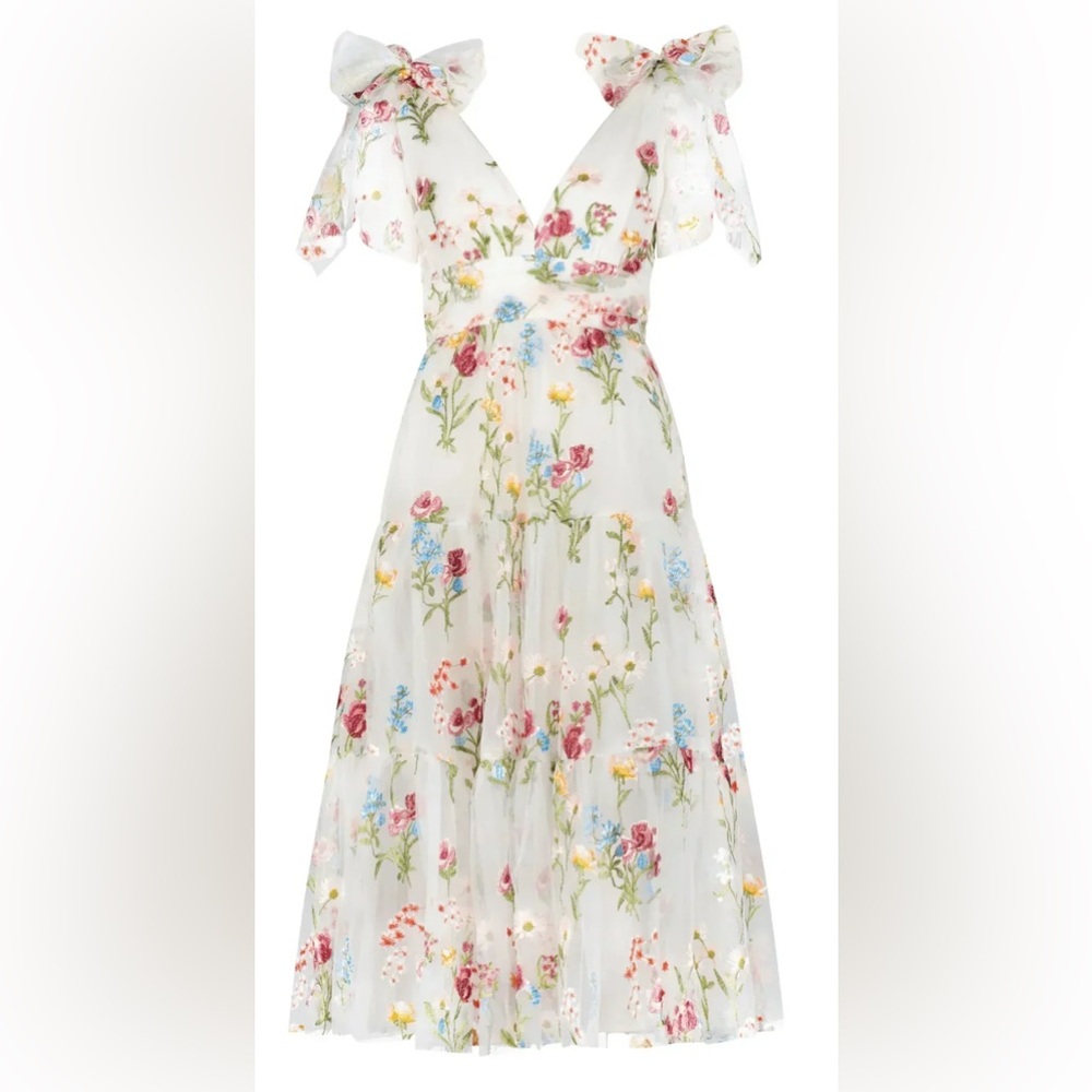 JessaKae Floral Embroidered Dress - Multicolor